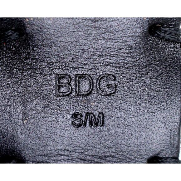 BDG BLACK GENUINE LEATHER 1.5"Wd DOUBLE BUCKLE CASUAL WOMEN'S BELT Sz S/M (C95 - Picture 5 of 10